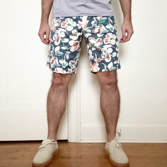 Bonobos Men’s 9” Zambezi Floral Bering Sea Chino Short Size 32 - Picture 1 of 9